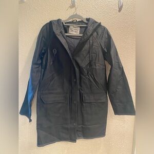 Levi's Black Hooded Trench Coat